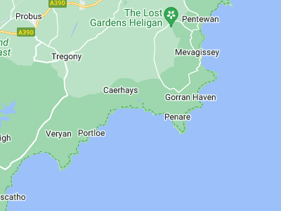 Gorran haven, Cornwall map
