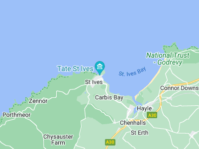 St Ives, Cornwall map