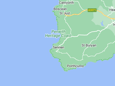 Sennen Cove, Cornwall map