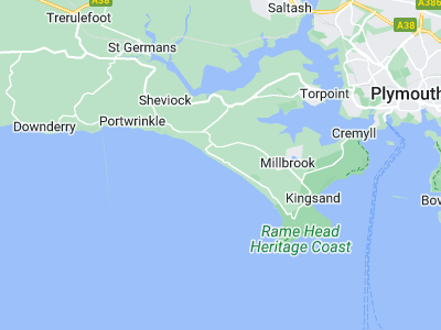 Tregonhawke, Cornwall map
