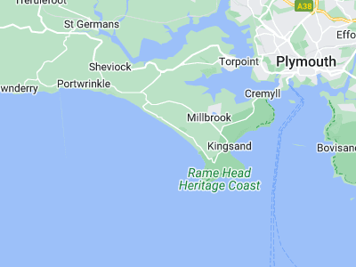 Plymouth, Cornwall map
