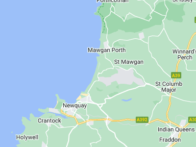 Newquay, Cornwall map