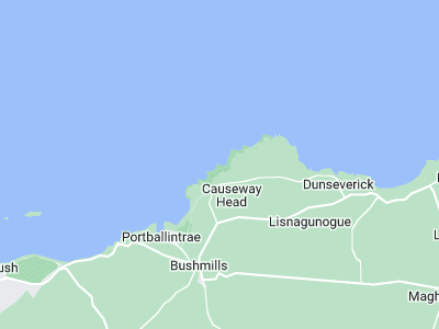 Bushmills, Cornwall map