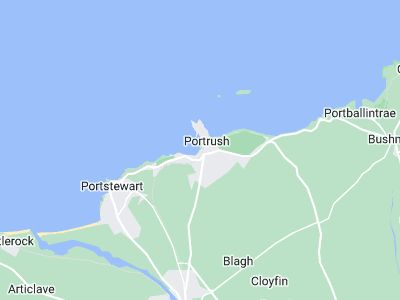 Portrush, Cornwall map