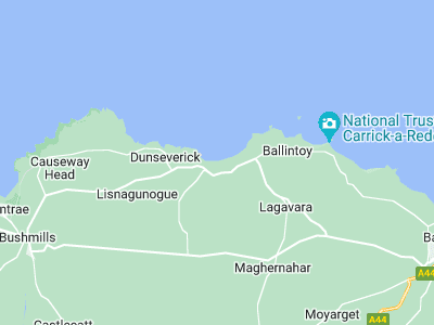 Ballintoy, Cornwall map