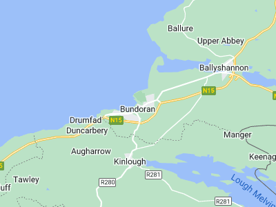 Bundoran, Cornwall map