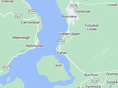 Fahan, Cornwall map