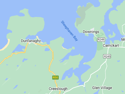 Dunfanaghy, Cornwall map