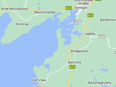 Donegal, Cornwall map