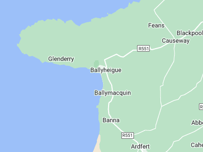 Ballyheigue, Cornwall map