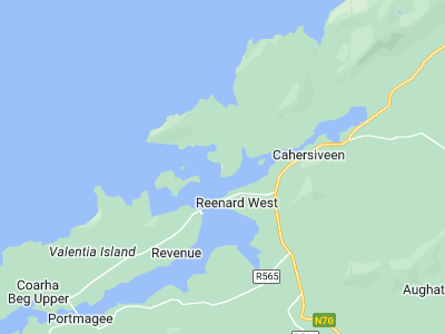 Cahersiveen, Cornwall map