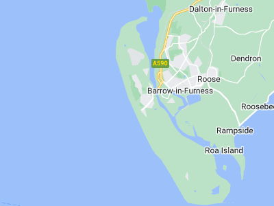 Barrow in Furness, Cornwall map