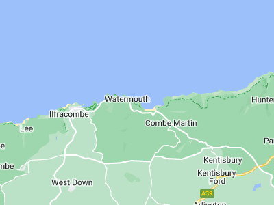 Combe Martin, Cornwall map