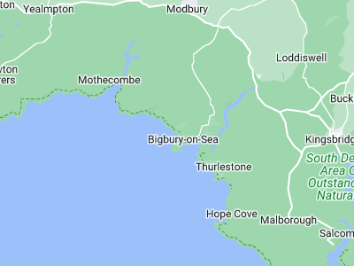 Bigbury, Cornwall map