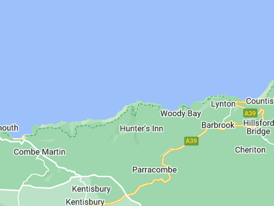 Lynton, Cornwall map