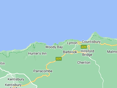 Lynton, Cornwall map