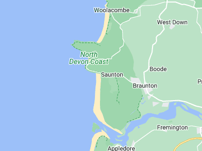 Braunton, Cornwall map