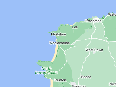 Woolacombe, Cornwall map