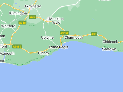 Lyme Regis, Cornwall map
