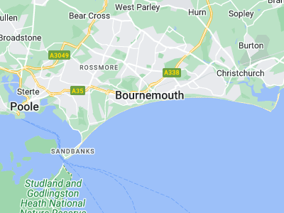 Bournemouth, Cornwall map