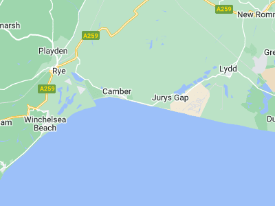 Rye, Cornwall map