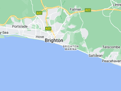 Brighton, Cornwall map
