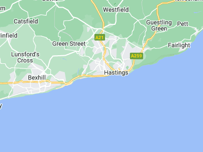 Hastings, Cornwall map