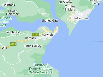 Harwich, Cornwall map