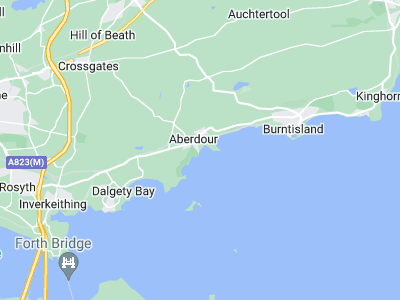 Aberdour, Cornwall map