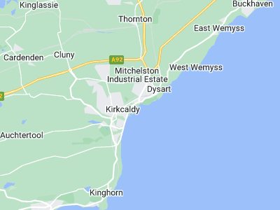Kirkcaldy, Cornwall map