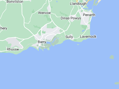 Barry, Cornwall map