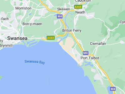 Swansea, Cornwall map