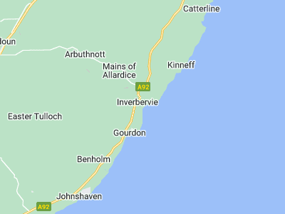 Inverbervie, Cornwall map