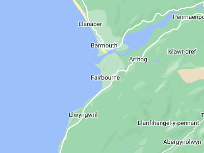 Fairbourne, Cornwall map