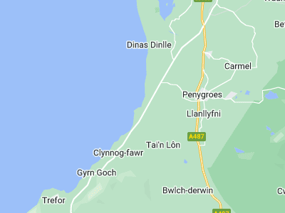 Caernarfon, Cornwall map