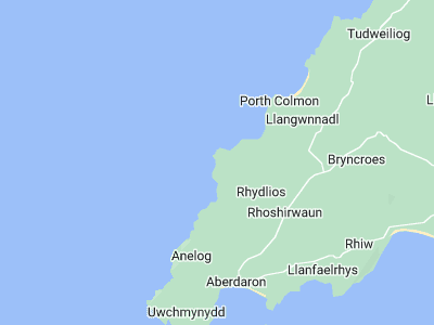 Aberdaron, Cornwall map