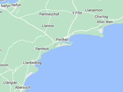 Pwllheli, Cornwall map