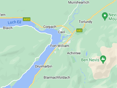 Fort William, Cornwall map