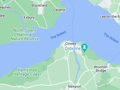 Cowes, Cornwall map