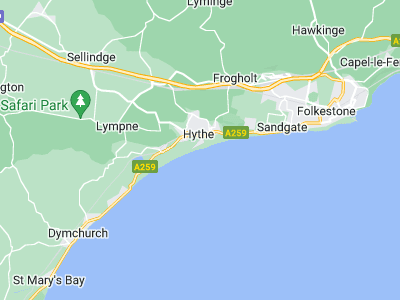 Hythe, Cornwall map