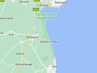 Sandwich, Cornwall map