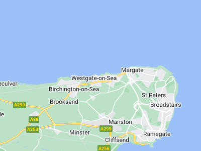 Margate, Cornwall map