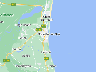 Gorleston on Sea, Cornwall map