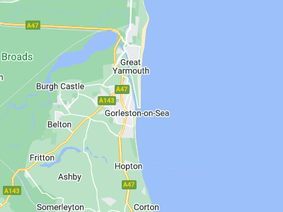 Great Yarmouth, Cornwall map