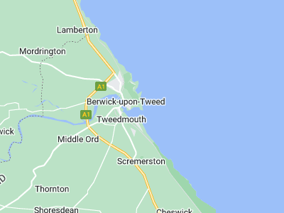 Berwick upon Tweed, Cornwall map