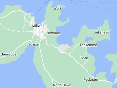 Kirkwall, Cornwall map