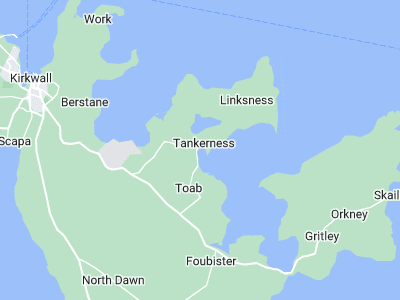 Tankerness, Cornwall map