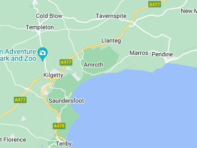 Amroth, Cornwall map