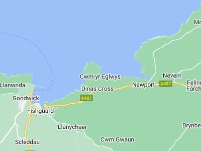 Cwm yr Eglwys, Cornwall map