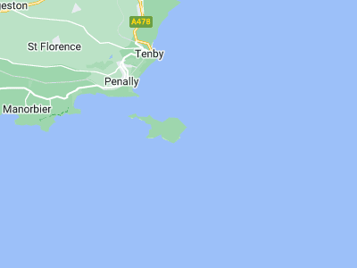Caldey Island, Cornwall map